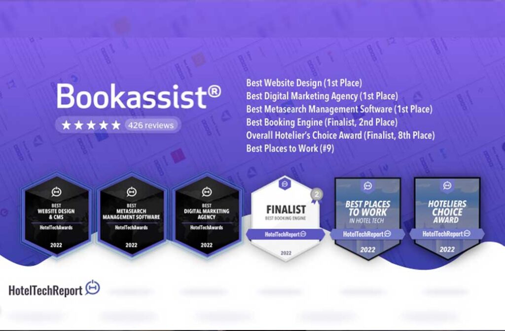Hoteliers rate Bookassist #1 at the HotelTechAwards 2022